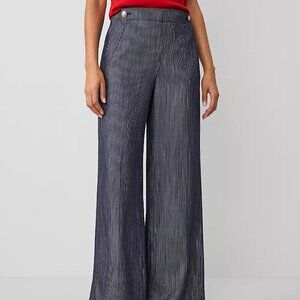 Ann Taylor Wide-Leg Sailor Pant in Pinstripe NWT Size 12